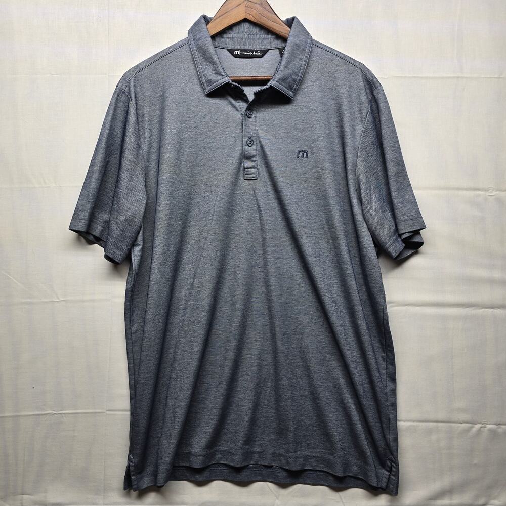 Travis Mathew Langley Polo Shirt‎ Short Sleeve Cotton Golf Casual Mens XL Blue